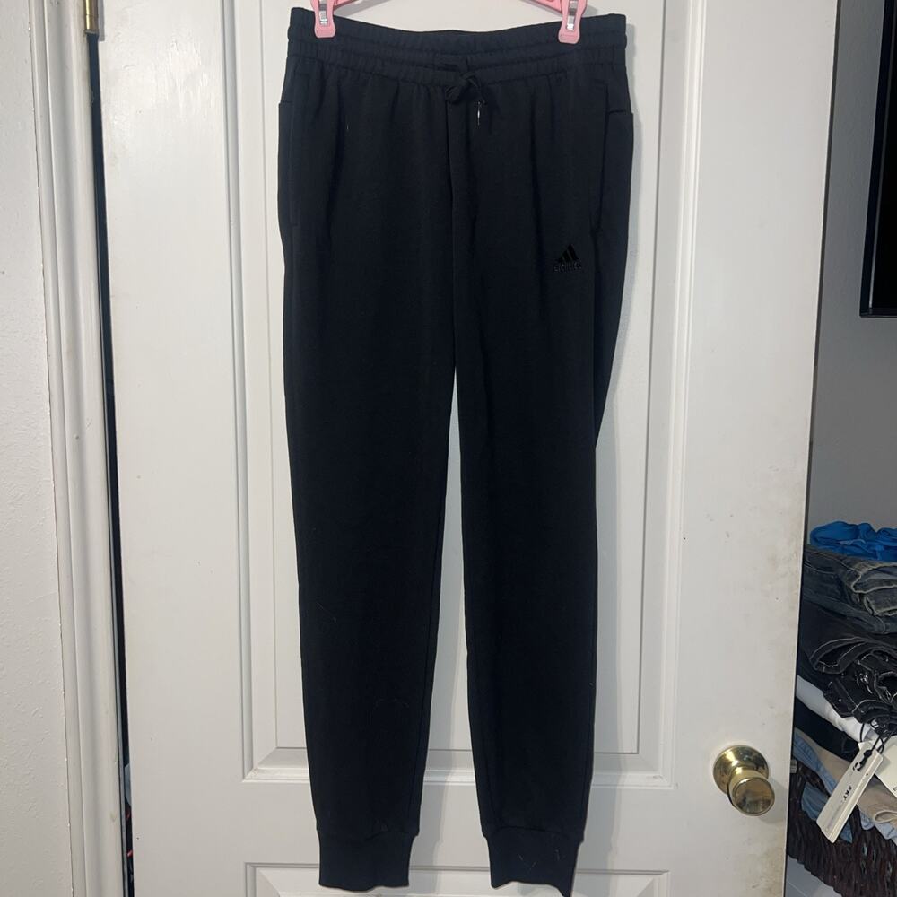 Adidas Women’s Black Joggers Size S Tapered Leg Sweatpants Athleisure